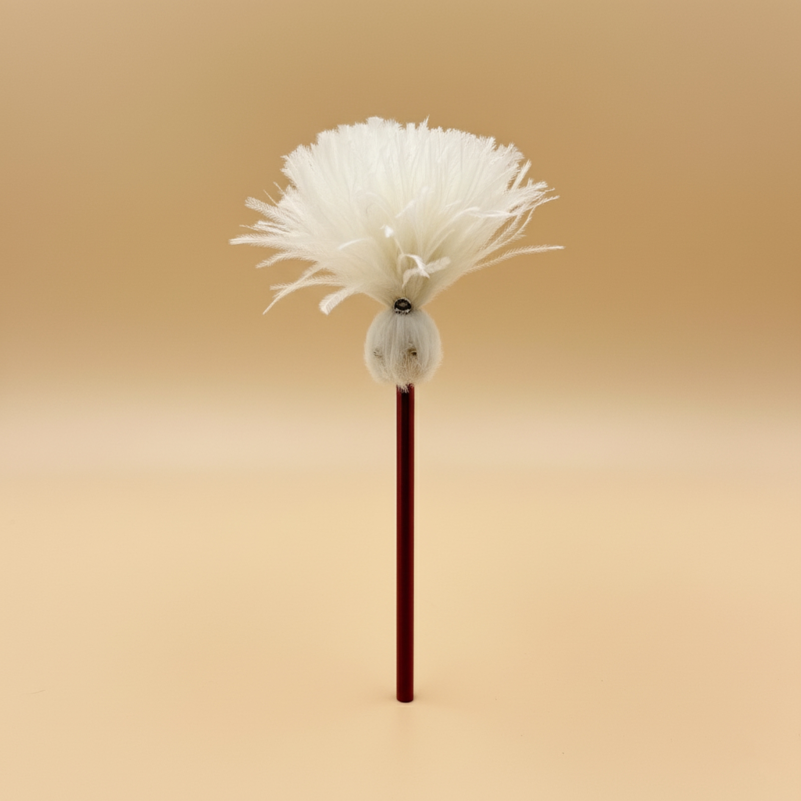 Straußenstaubwedel - heller 45cm Holzgriff