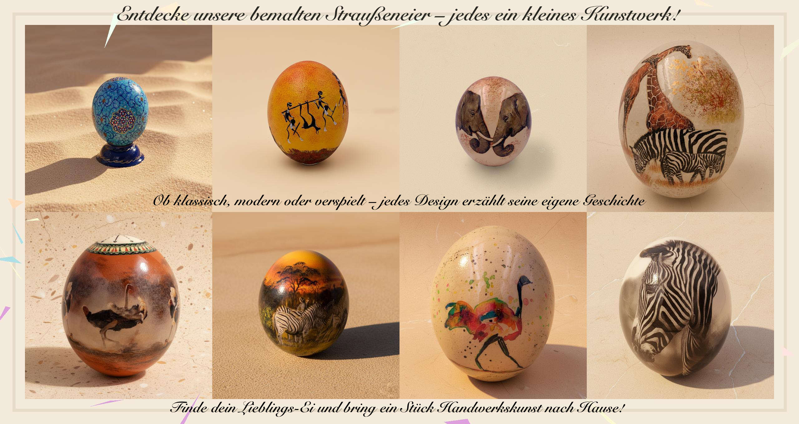 weiter zu bemalten Straußeneier