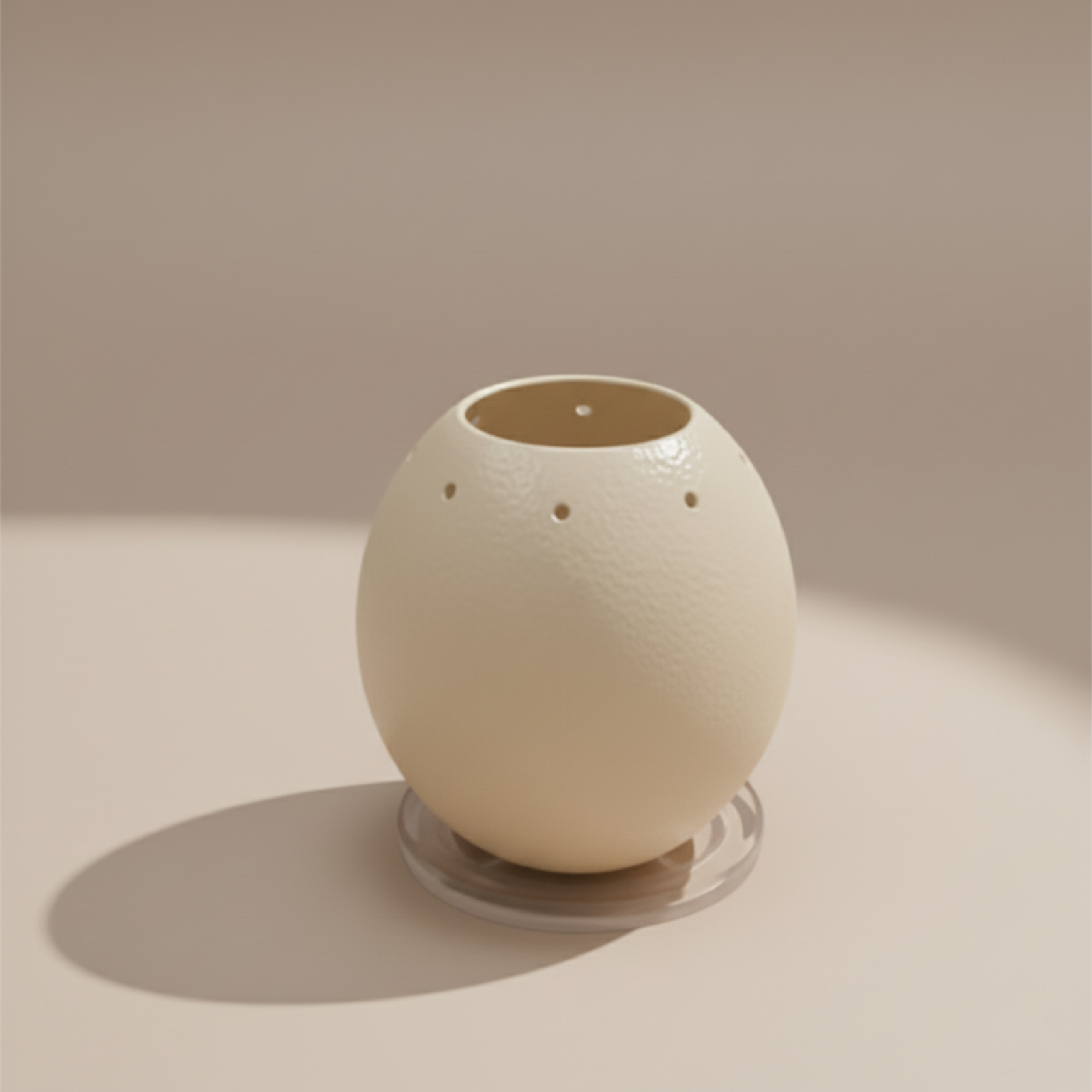 Ein Straußenei Teelicht mit größere Löcher